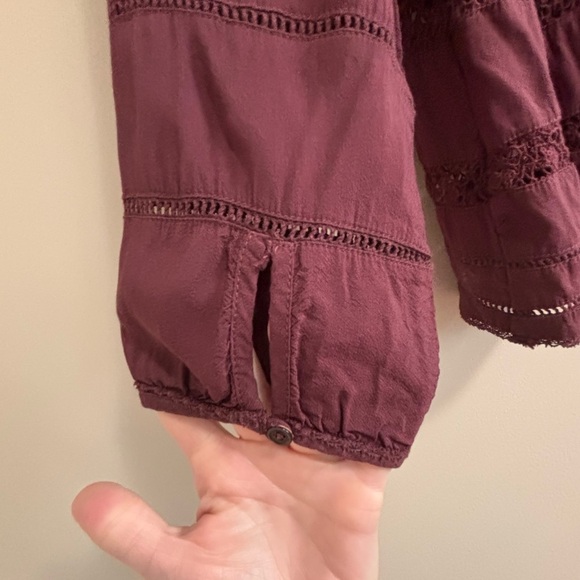 Aritzia Wilfred Sz XS Armenia Lace Trim Blouse Boho Peasant Prairie Cottagecore - Picture 6 of 12